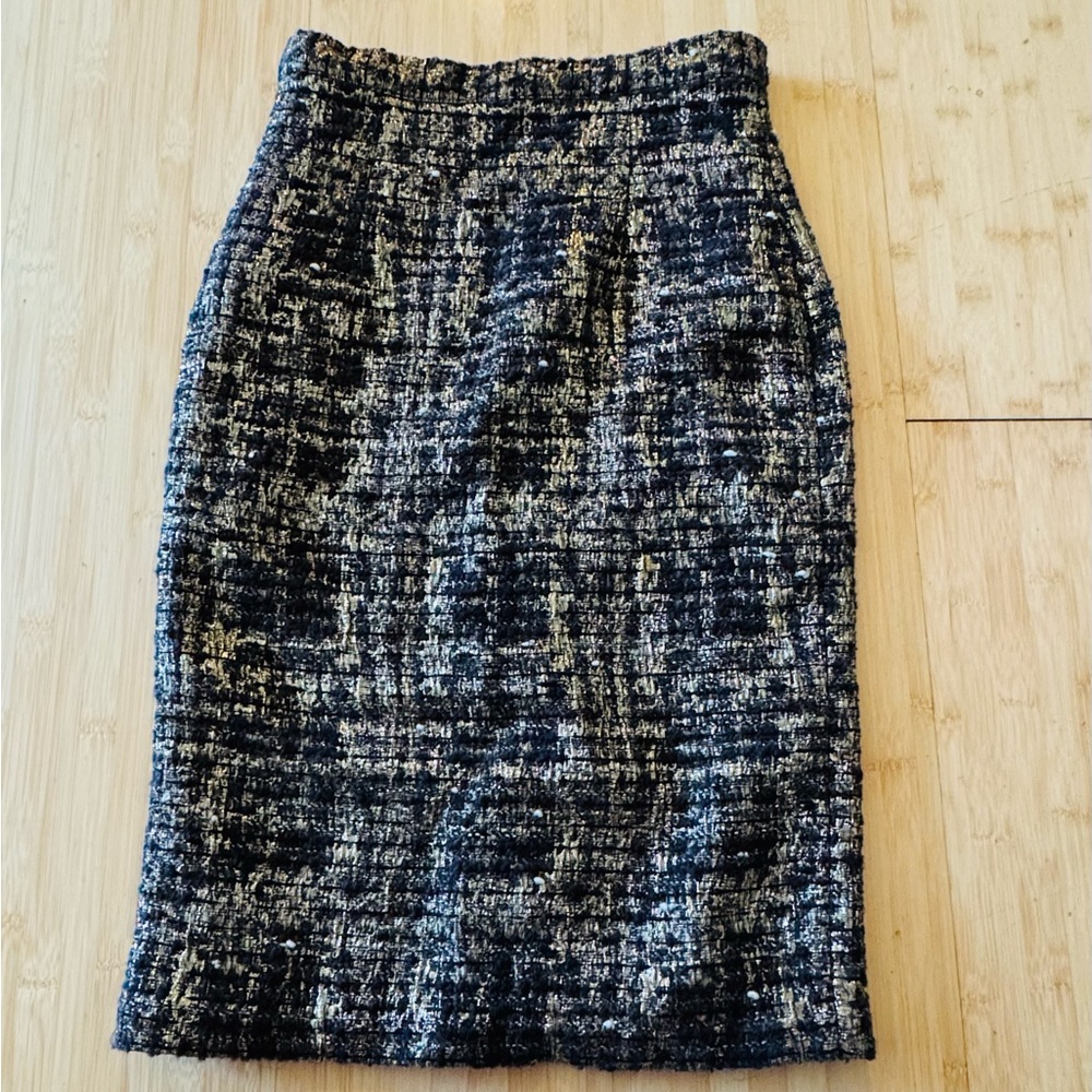 Alice + Olivia Metallic Black Skirt